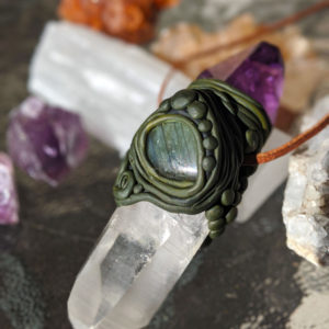 Quartz, Labradorite and Amethyst Pendant