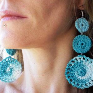 Blue Doily Earrings