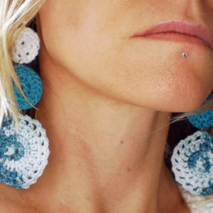 Blue & White Doily Earrings