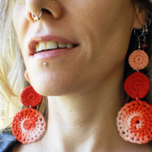 Orange & Red Doily Earrings