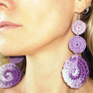 Purple Doily Earrings