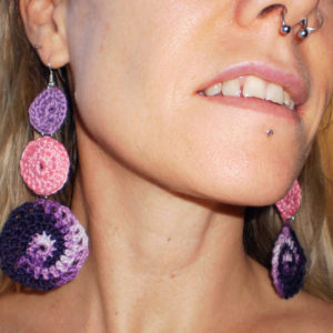 Purple & Pink Doily Earrings