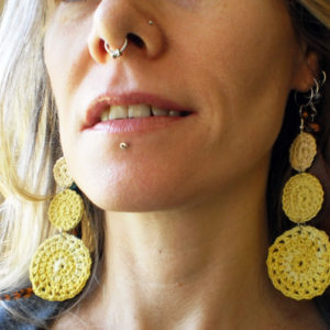 Yellow Doily Earrings