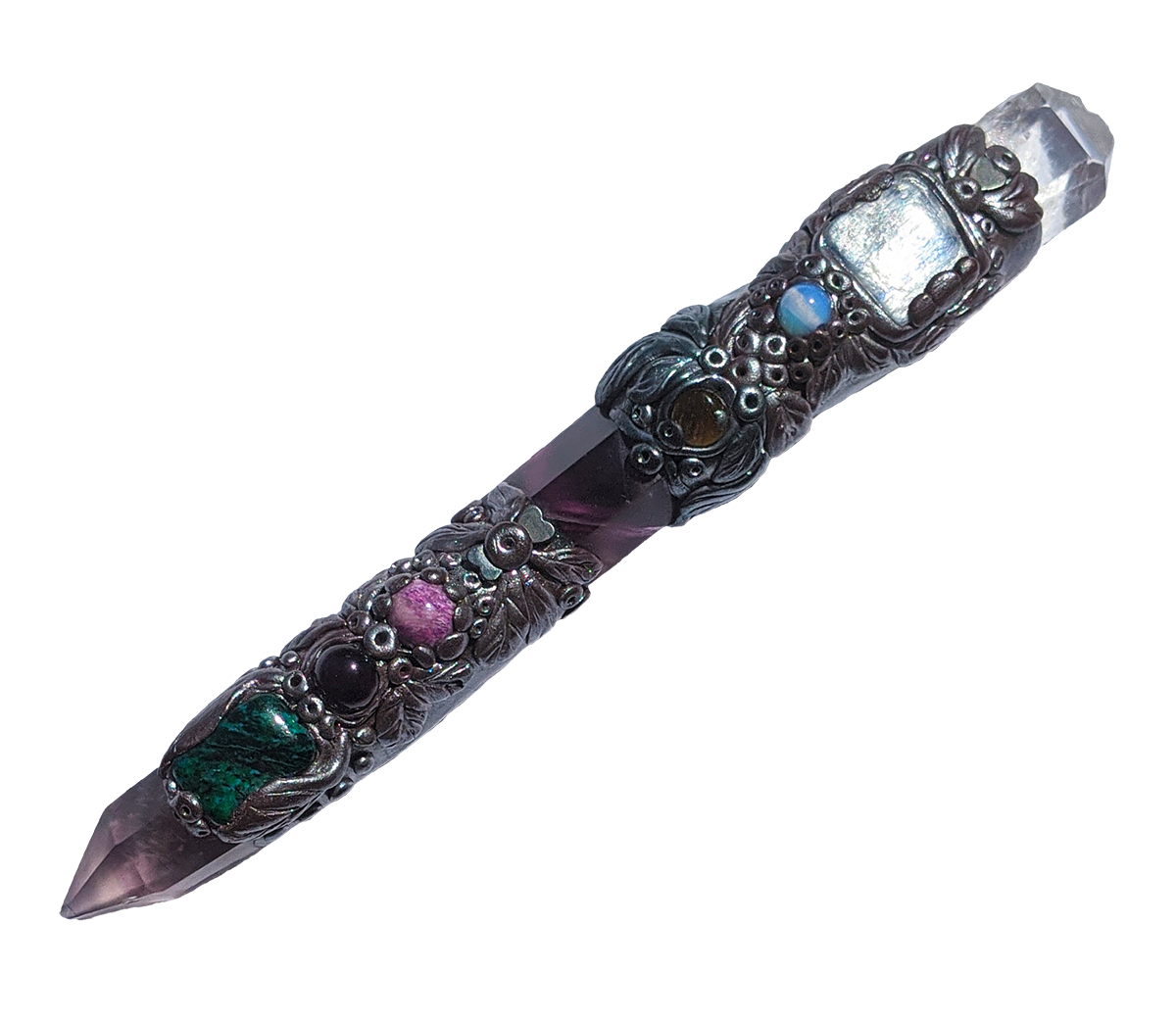 Quartz, Rainbow Fluorite, Kyanite, Chrysocolla and Sugilite Wand - Image 4