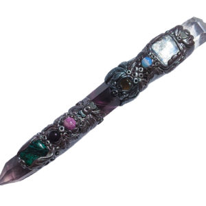 Quartz, Rainbow Fluorite, Kyanite, Chrysocolla and Sugilite Wand