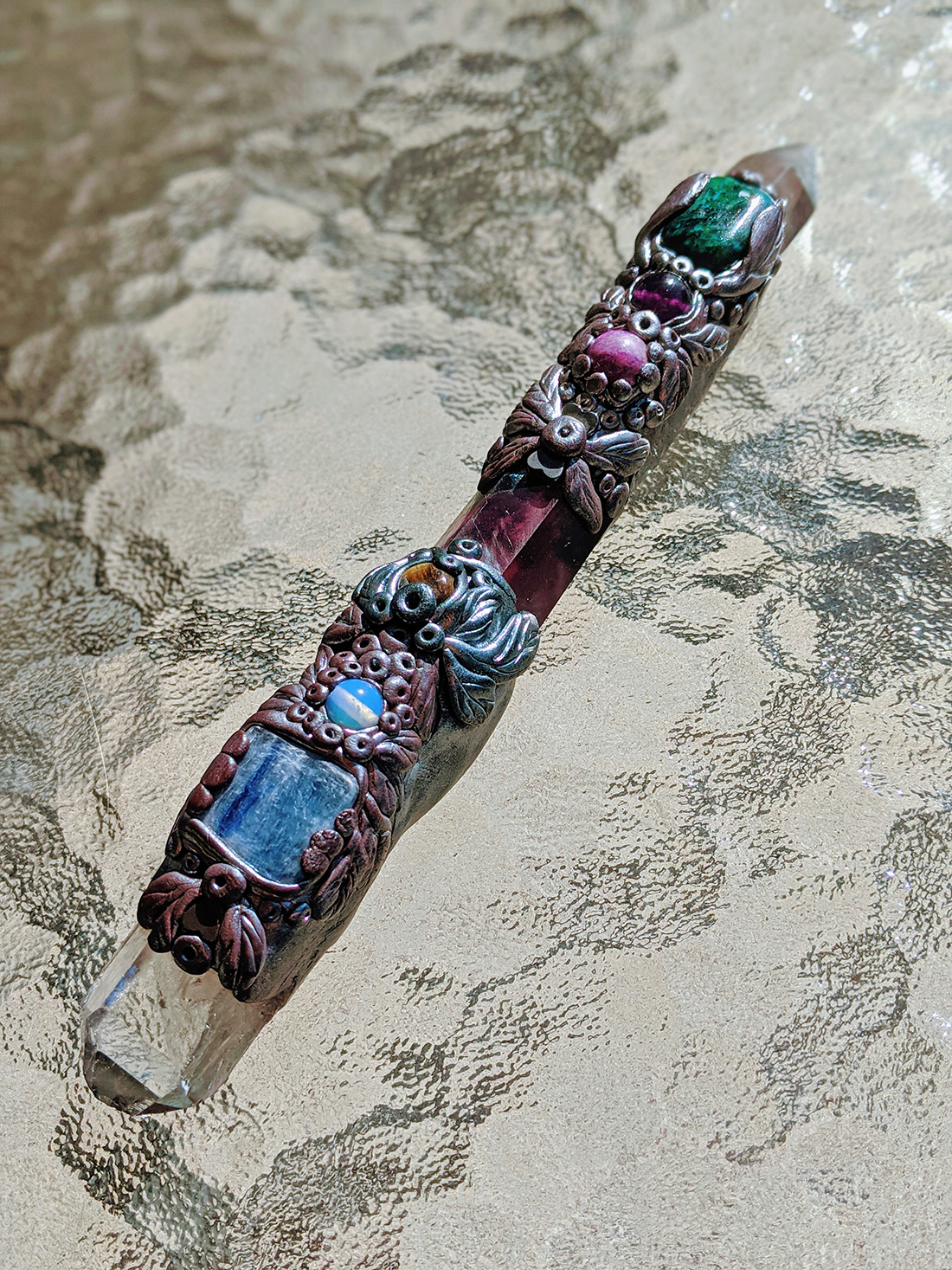 Quartz, Rainbow Fluorite, Kyanite, Chrysocolla and Sugilite Wand - Image 6