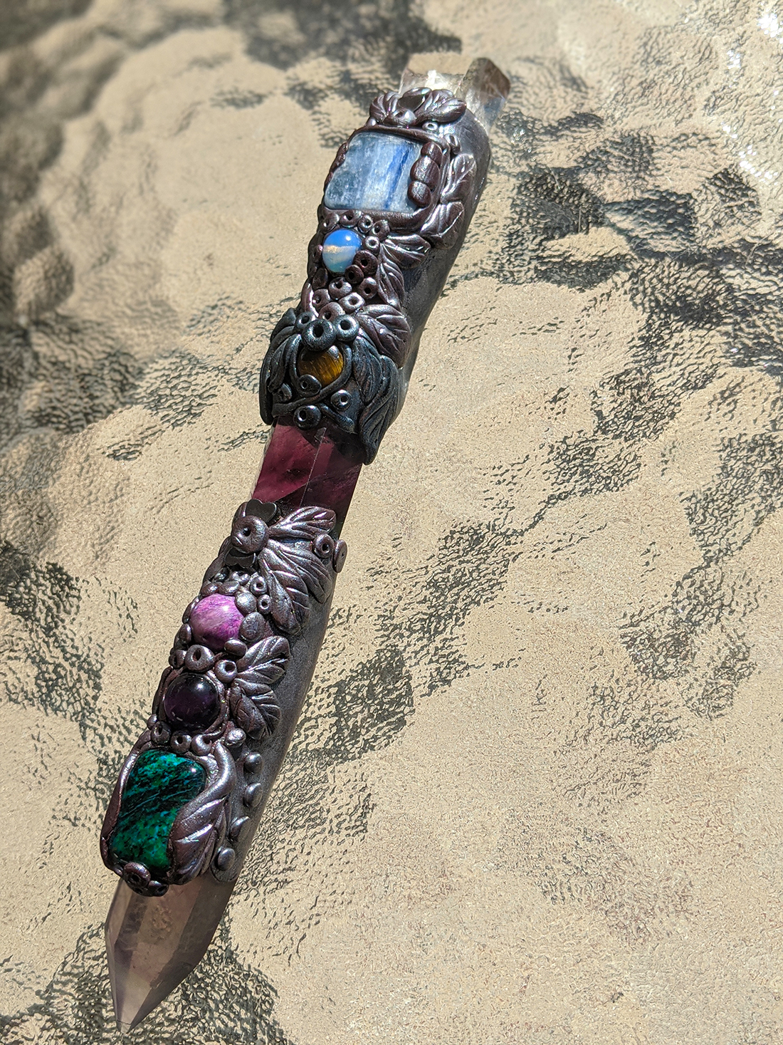 Quartz, Rainbow Fluorite, Kyanite, Chrysocolla and Sugilite Wand - Image 10