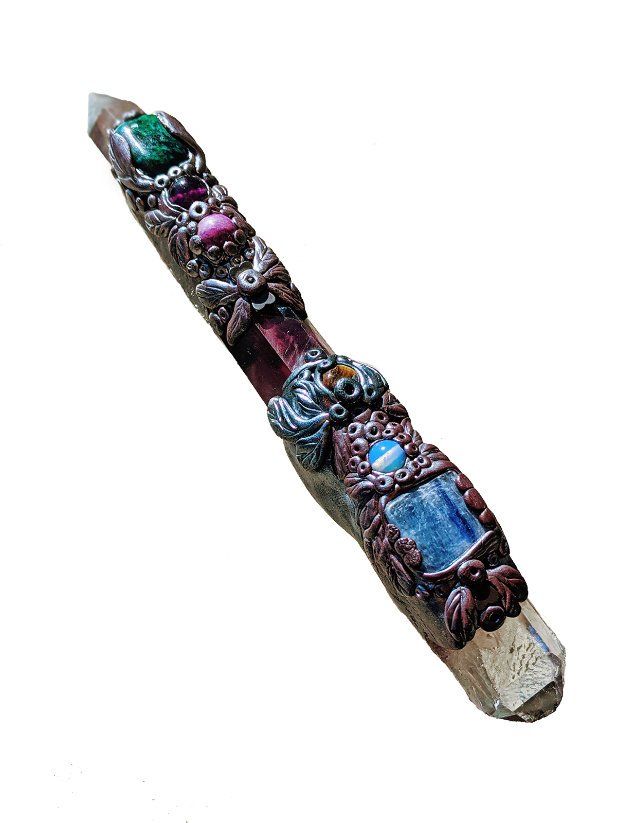 Quartz, Rainbow Fluorite, Kyanite, Chrysocolla and Sugilite Wand - Image 2