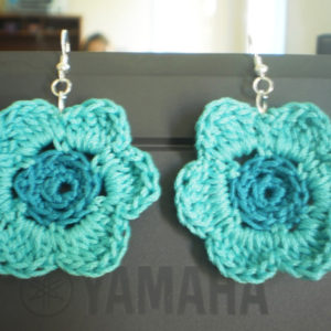 Blue & Teal Flower Earrings
