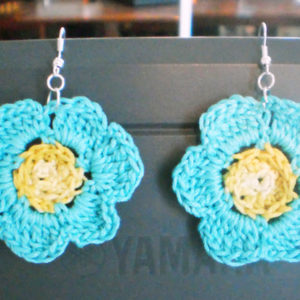 Blue & Yellow Flower Earrings