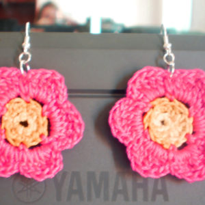 Pink & Yellow Flower  Earrings