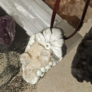 Apophyllite Quartz Cluster Pendant