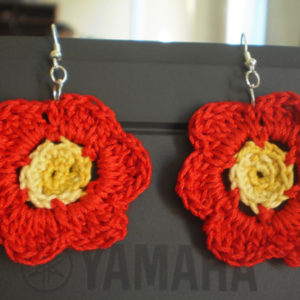 Red & Yellow Flower Earrings