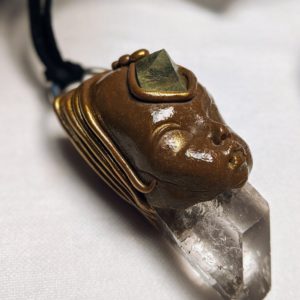 Quartz and Fluorite Third Eye Goddess