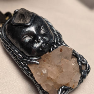 Quartz Cluster and Fluorite Third Eye Goddess