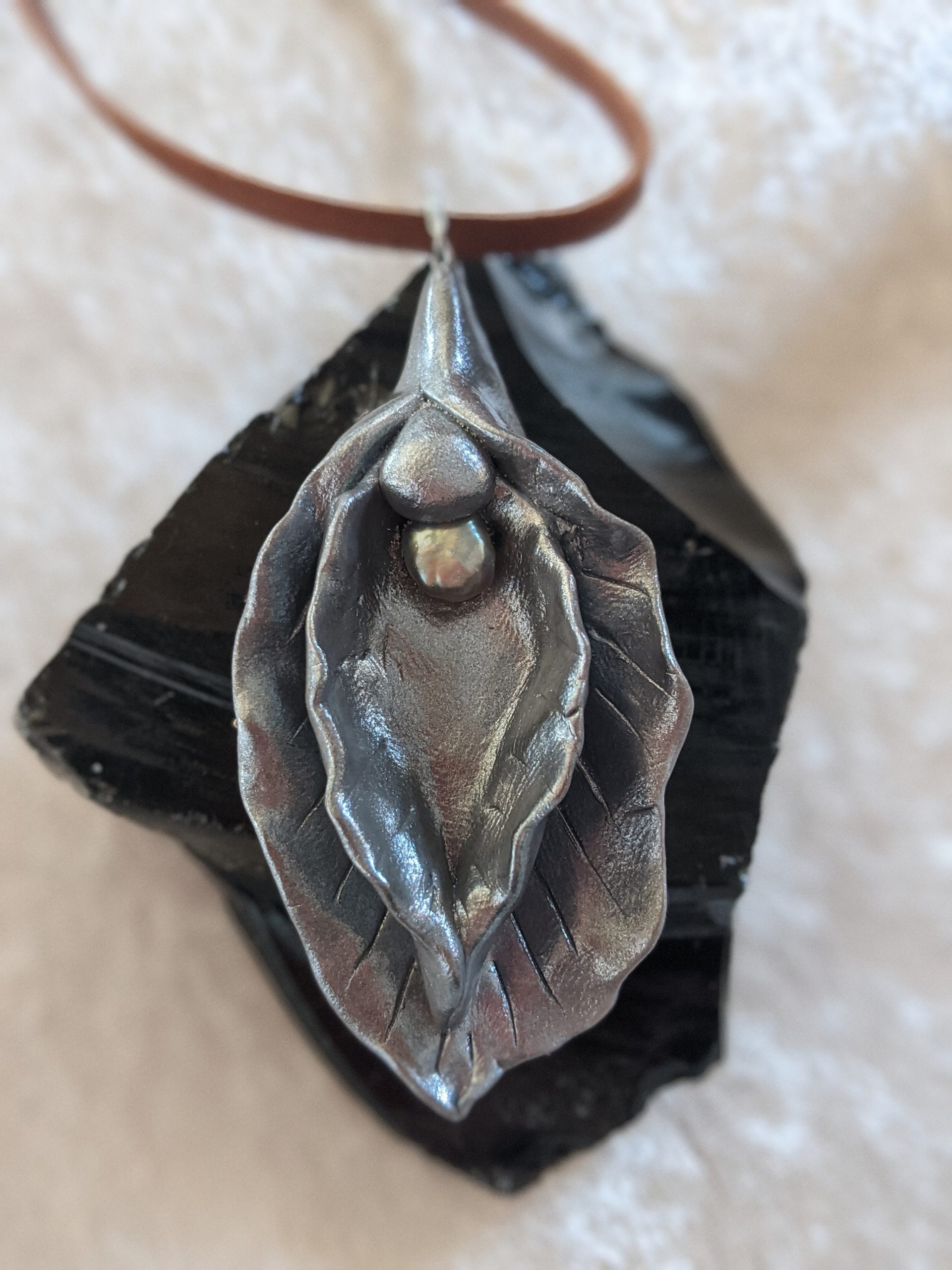 Grey - Sacred Yoni Divine Feminine Pendant - Image 4