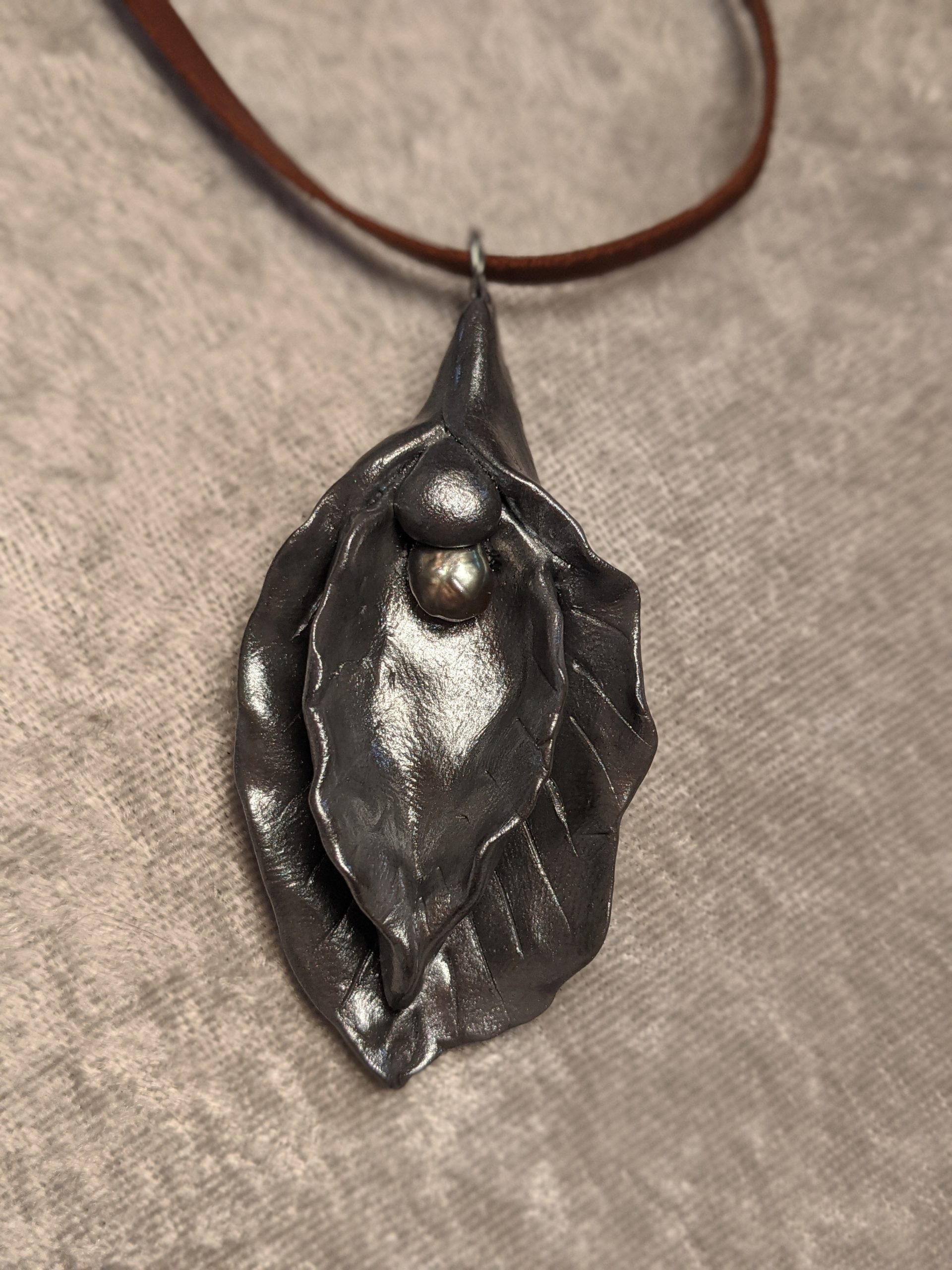 Grey - Sacred Yoni Divine Feminine Pendant - Image 3