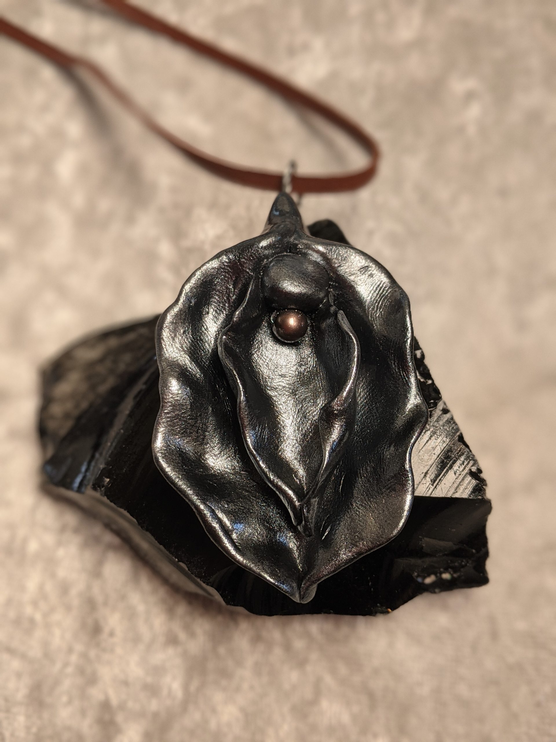Grey - Sacred Yoni Divine Feminine Pendant - Image 4