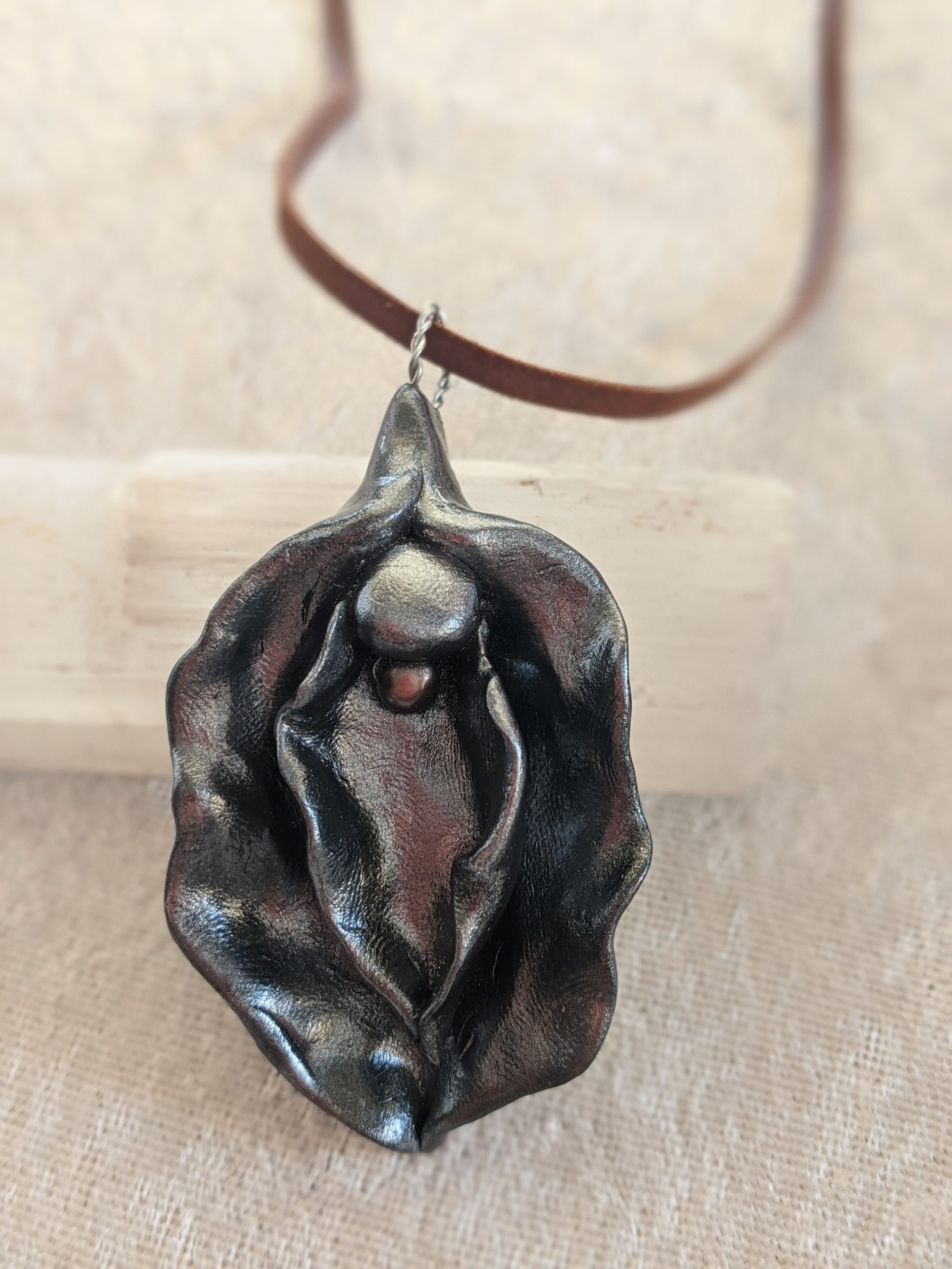 Grey - Sacred Yoni Divine Feminine Pendant - Image 2
