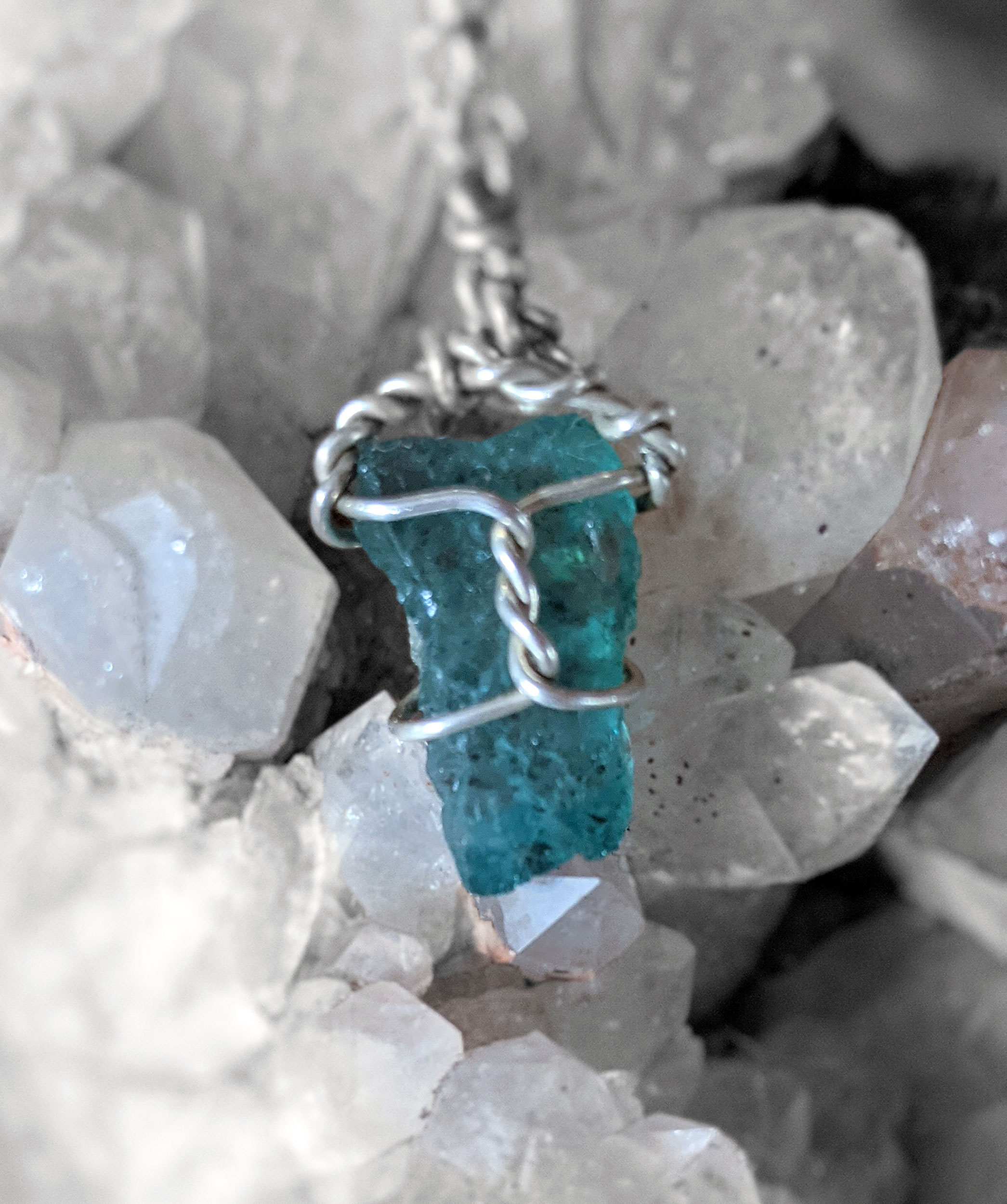 Sterling Silver Blue Apatite Necklace