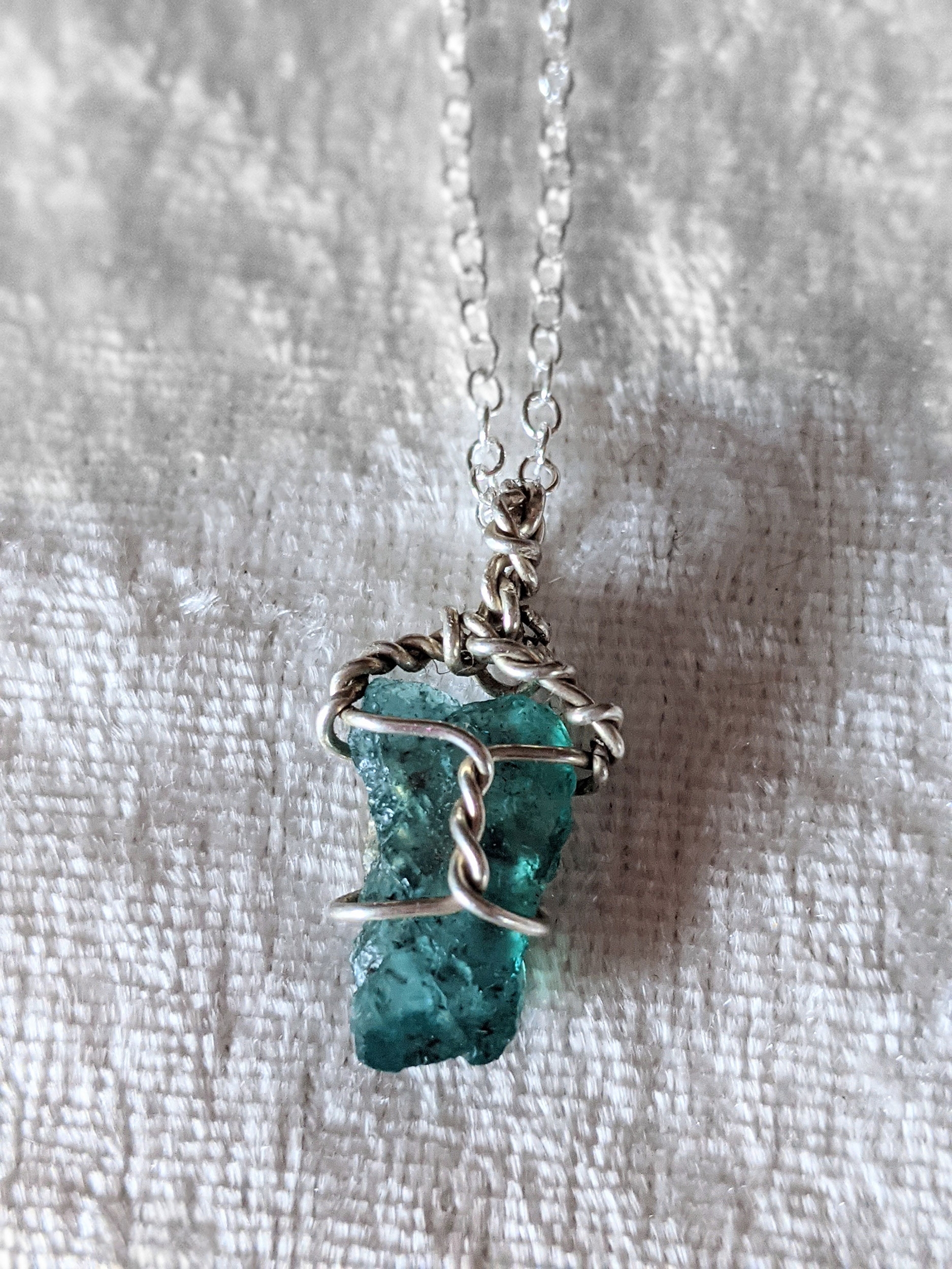 Sterling Silver Blue Apatite Necklace - Image 2