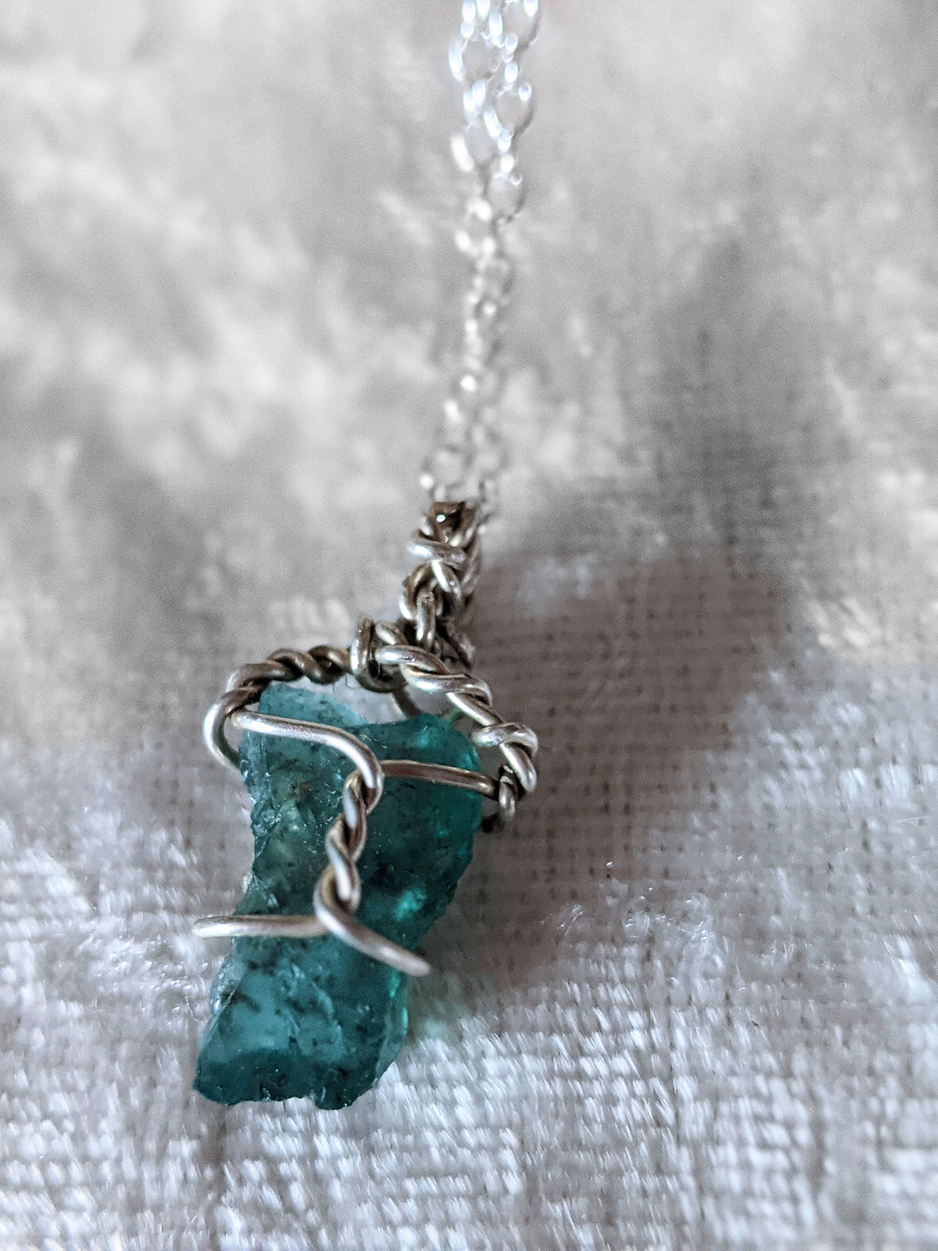 Sterling Silver Blue Apatite Necklace - Image 3