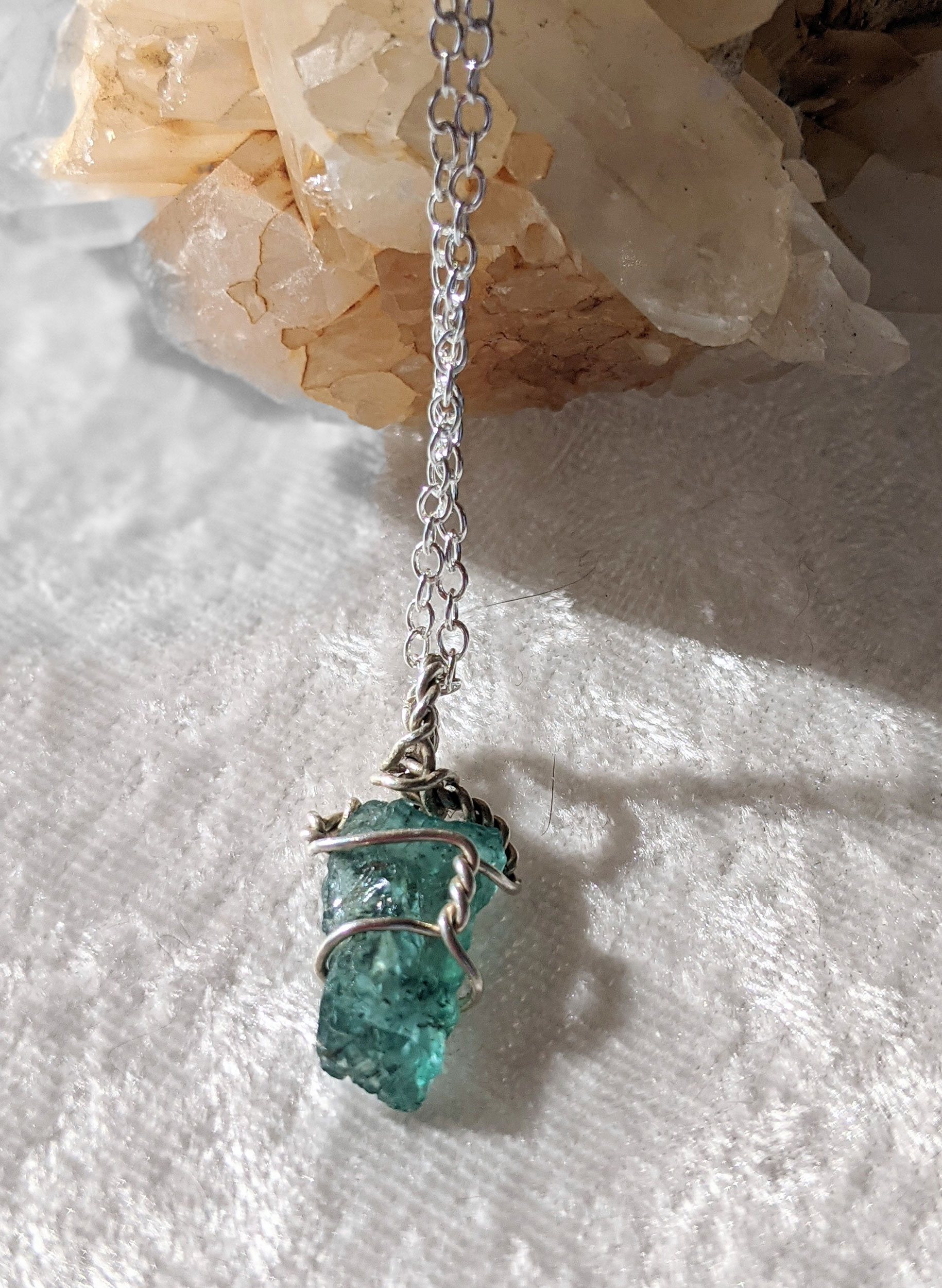 Sterling Silver Blue Apatite Necklace - Image 4