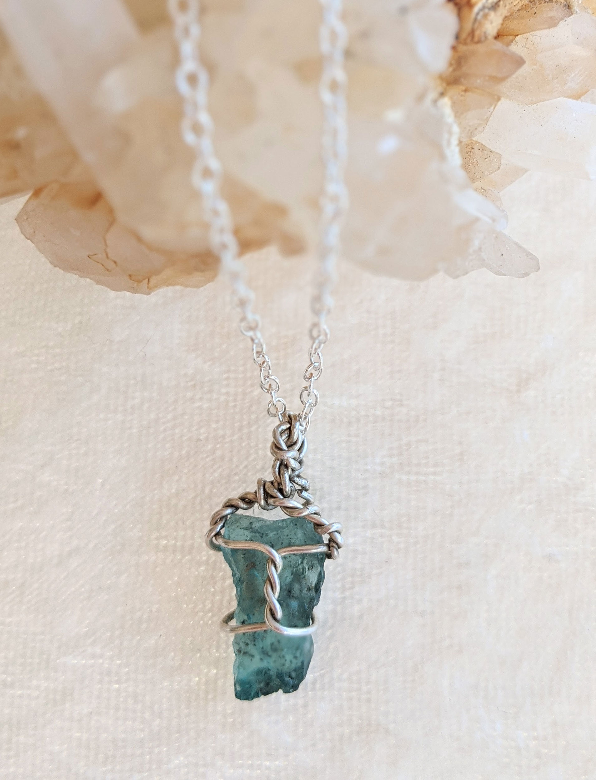 Sterling Silver Blue Apatite Necklace - Image 5