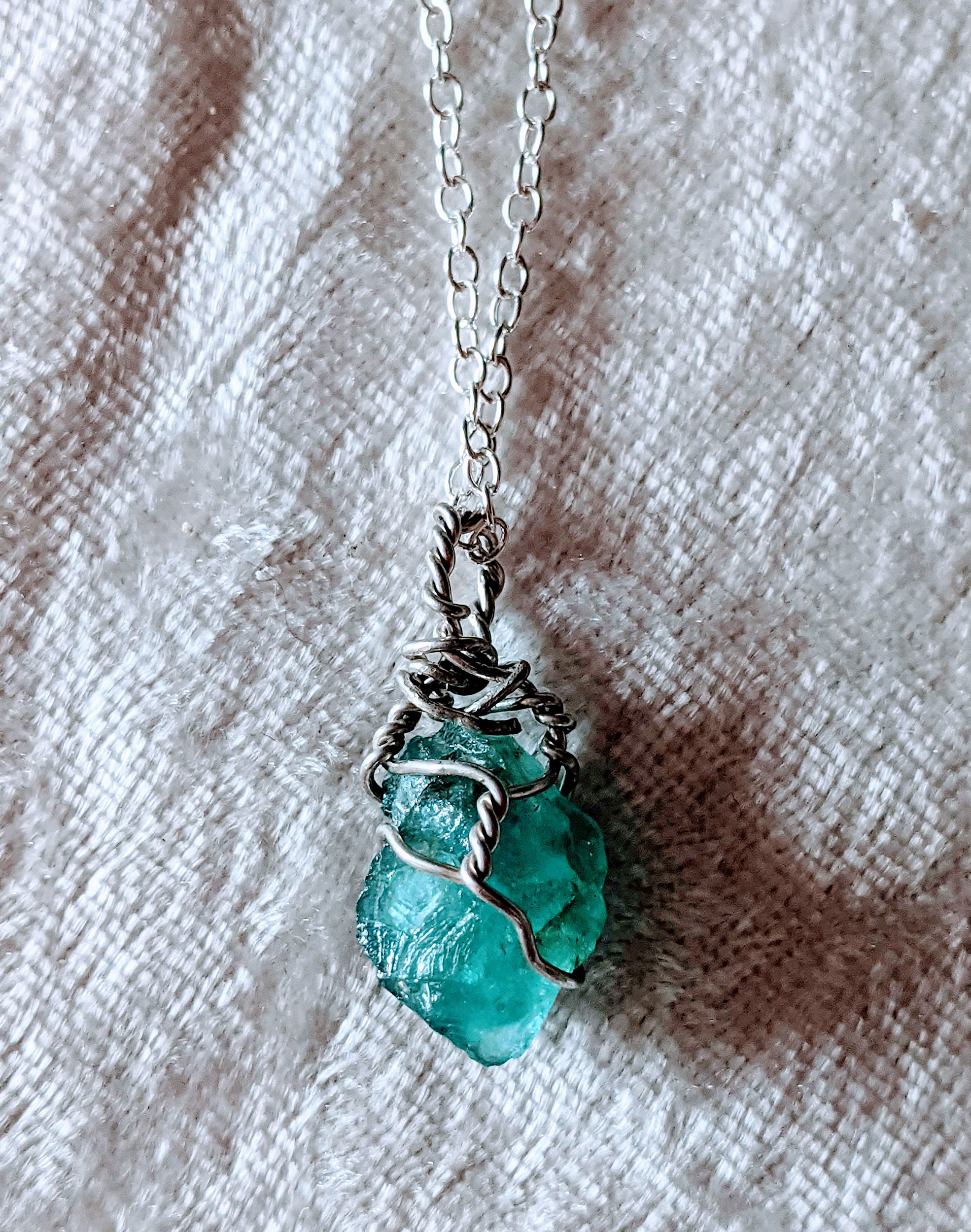 Sterling Silver Blue Apatite Necklace - Image 2