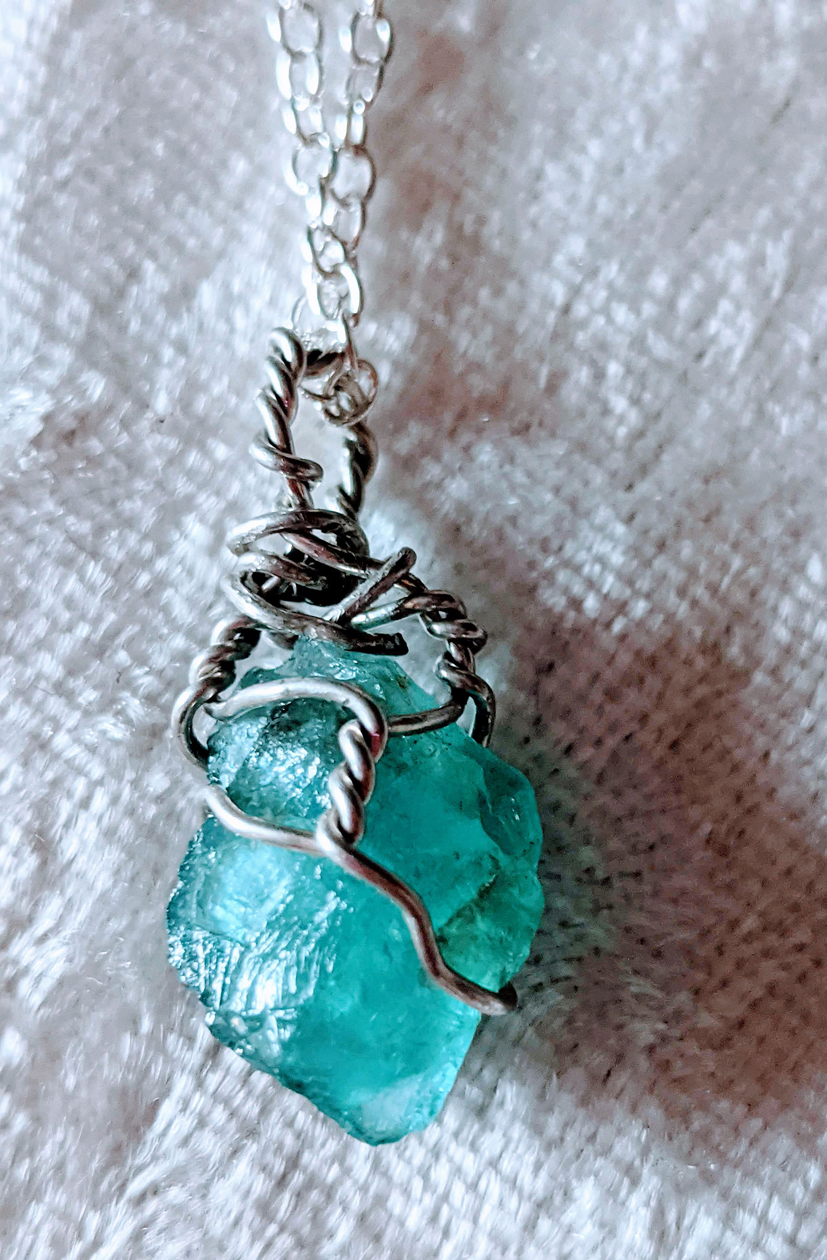 Sterling Silver Blue Apatite Necklace - Image 3