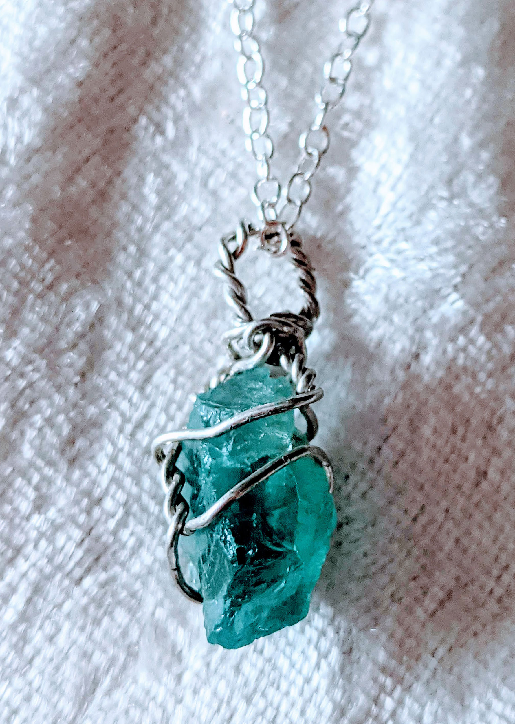 Sterling Silver Blue Apatite Necklace - Image 4