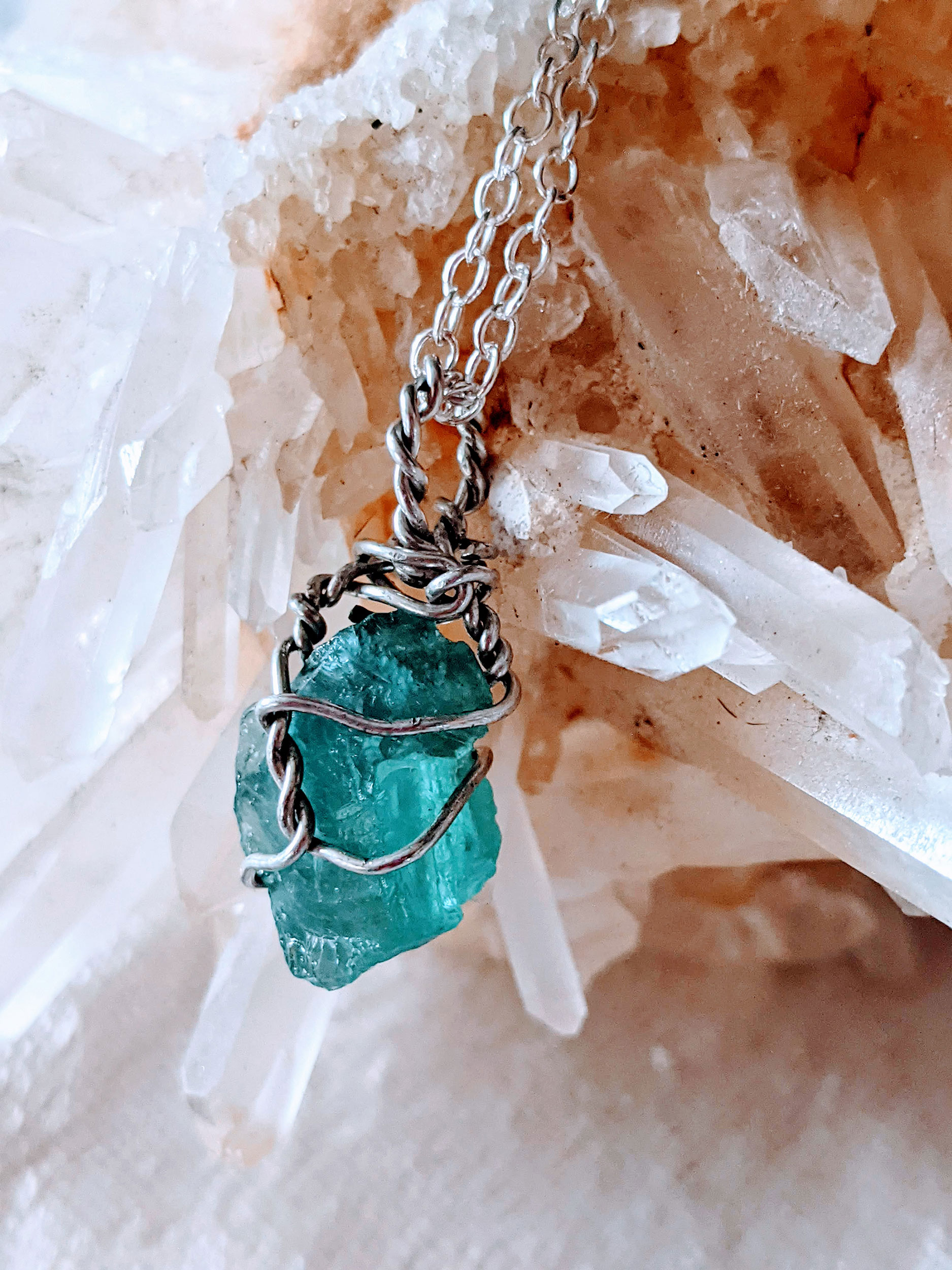 Sterling Silver Blue Apatite Necklace