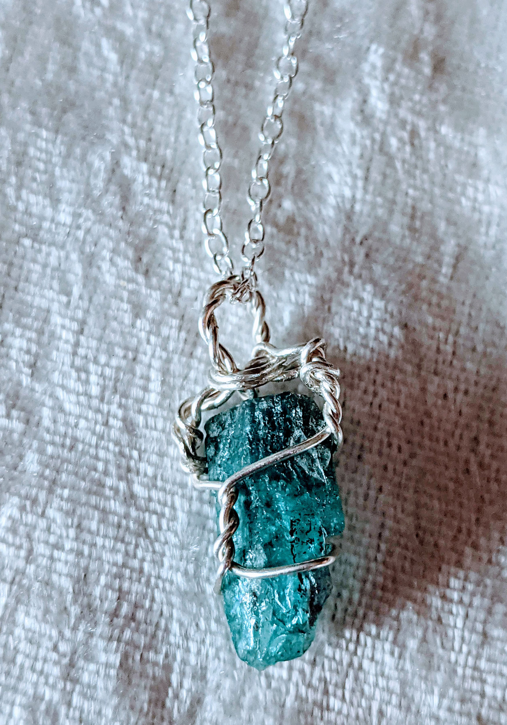 Sterling Silver Blue Apatite Necklace - Image 4