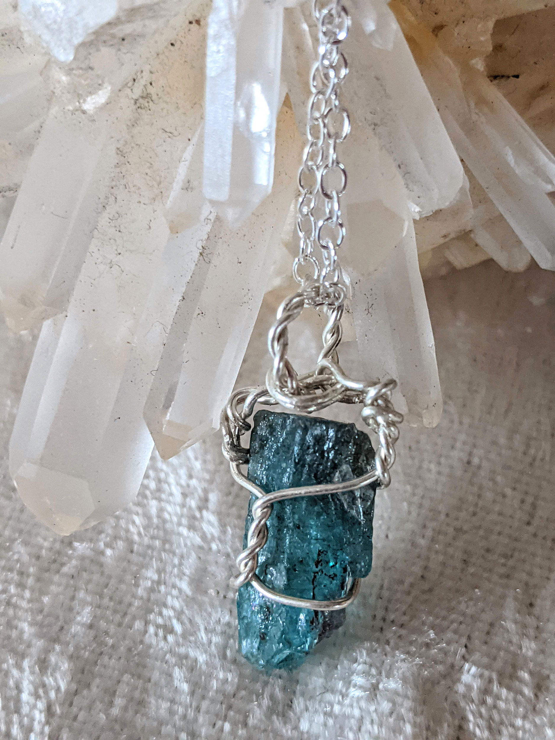 Sterling Silver Blue Apatite Necklace - Image 2