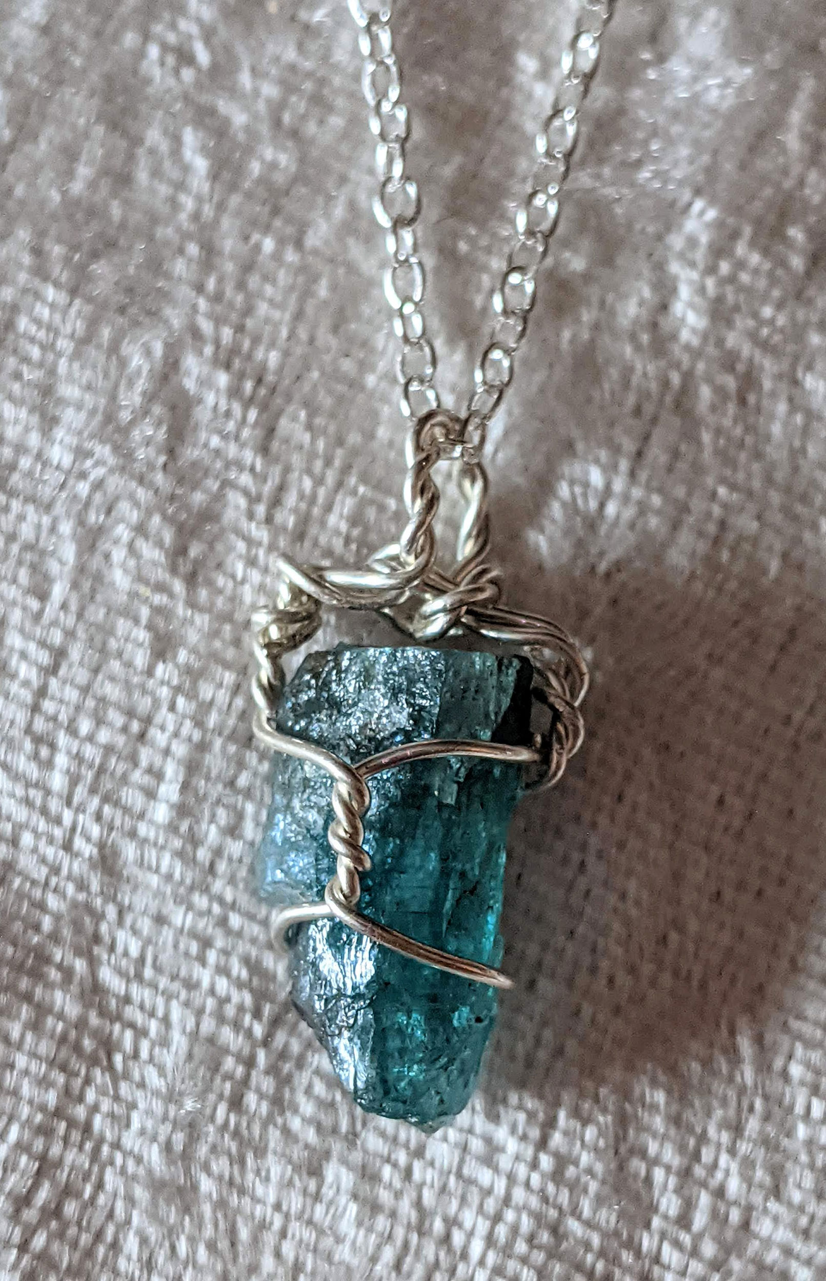 Sterling Silver Blue Apatite Necklace - Image 3