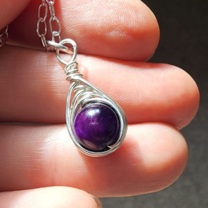 Sterling Silver Purple Tiger's Eye Necklace