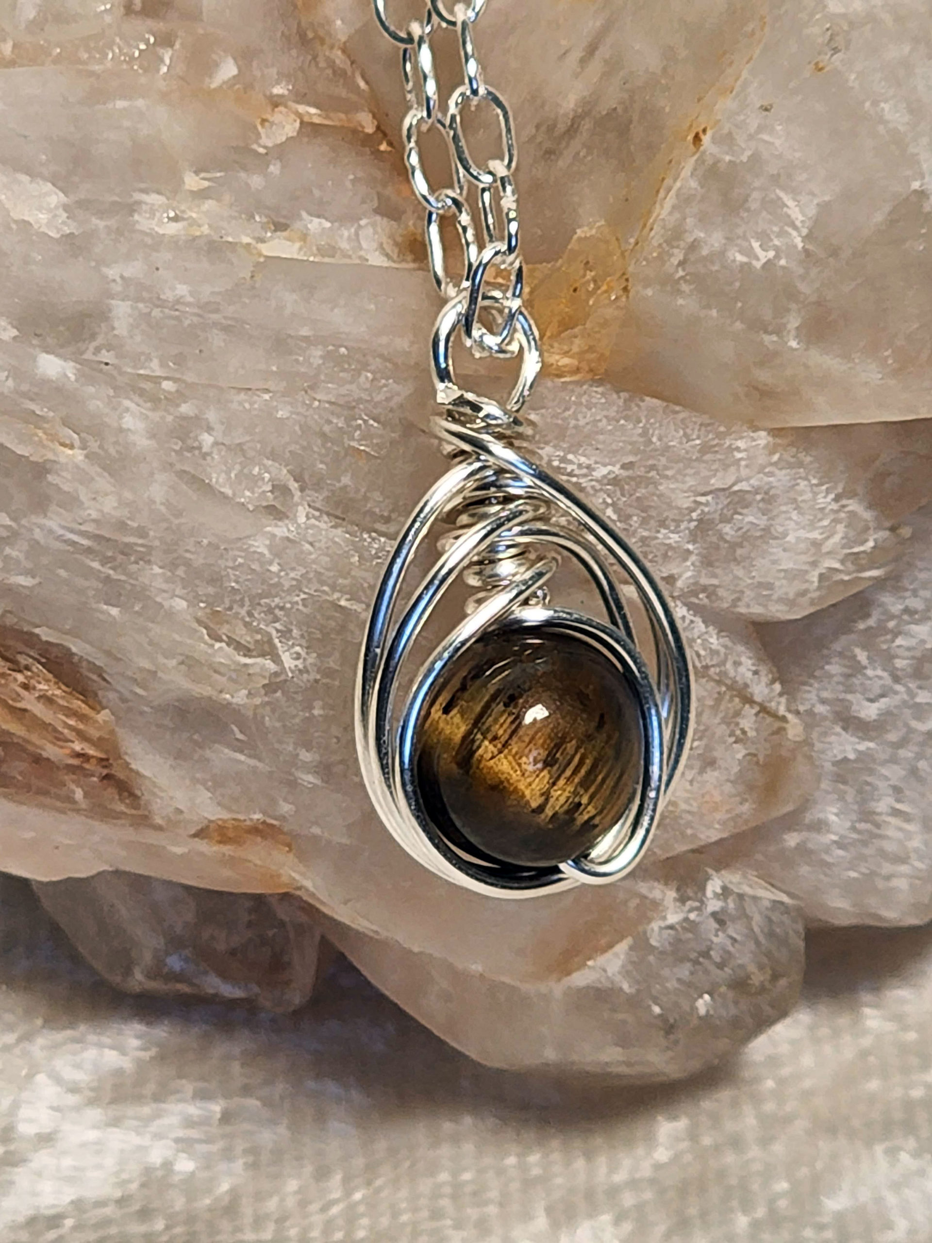 Sterling Silver Tiger's Eye Necklace - Image 2