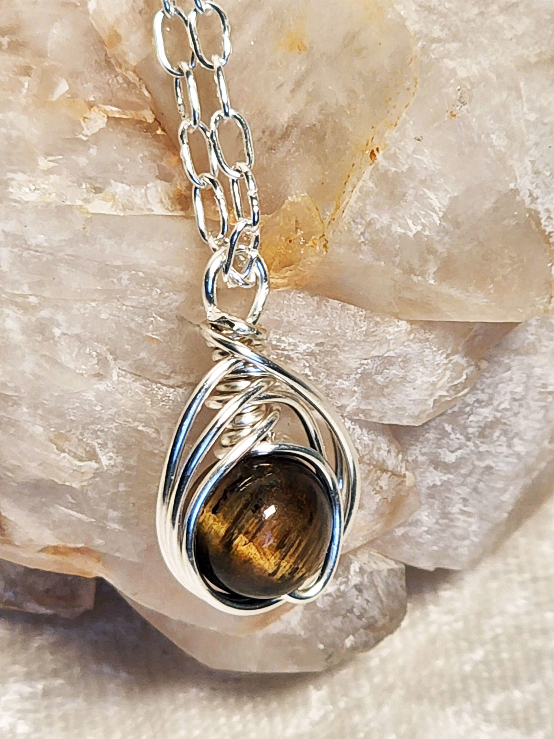 Sterling Silver Tiger's Eye Necklace
