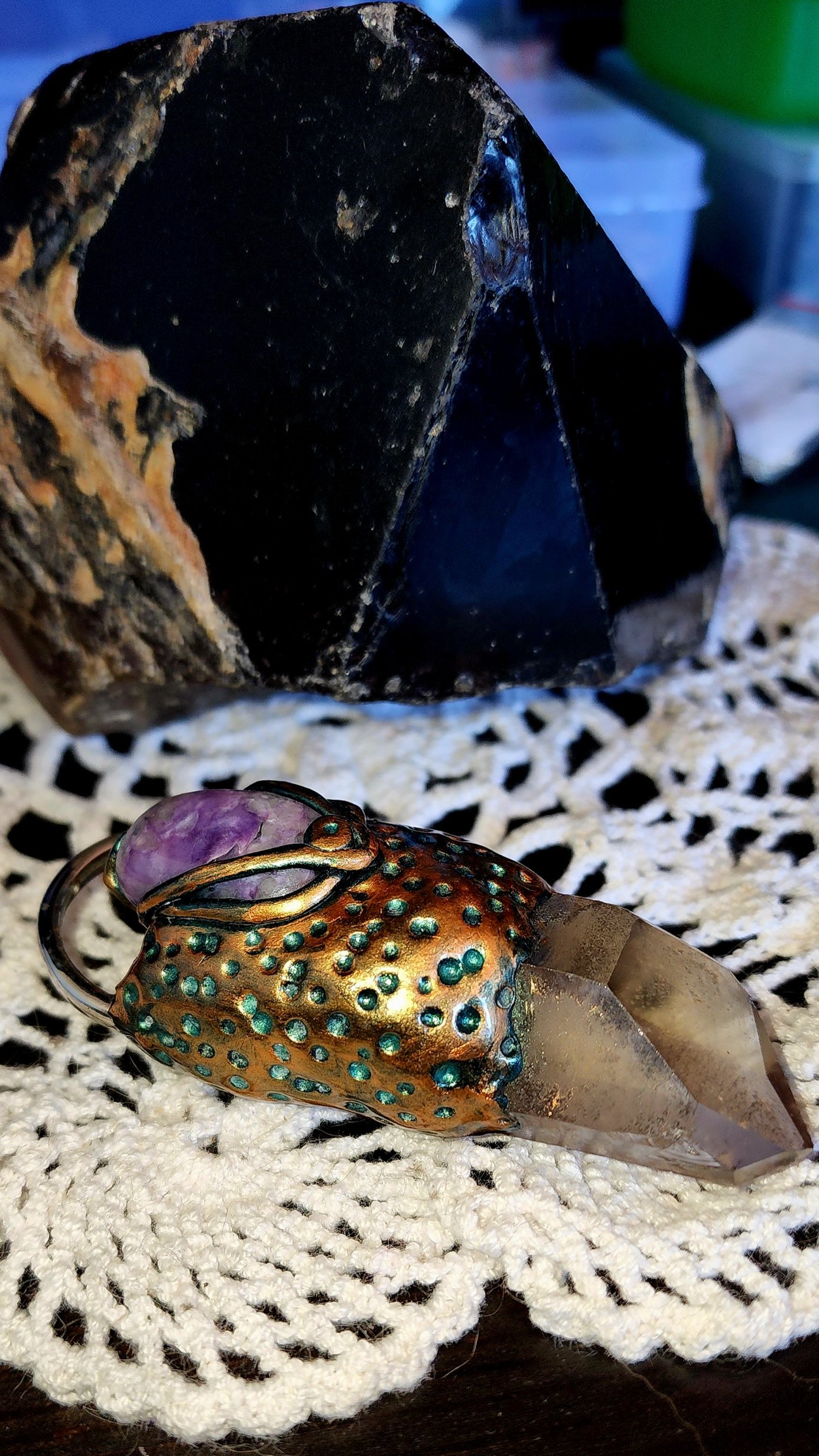 Charoite and Smokey Quartz Witches Talisman - Image 3