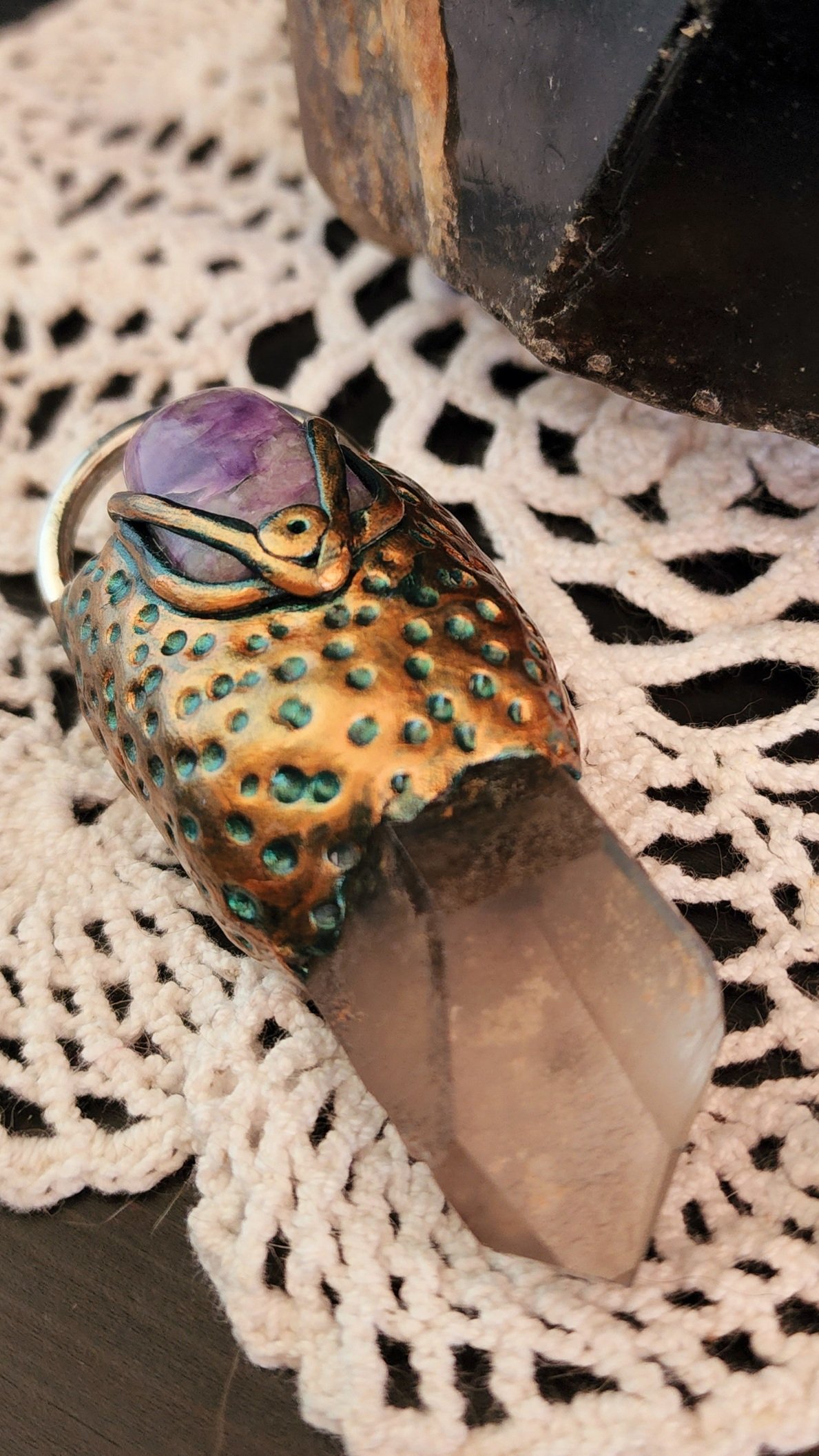 Charoite and Smokey Quartz Witches Talisman - Image 2